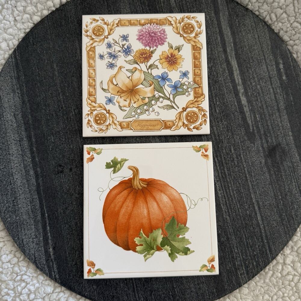 Lot Of 2 Vintage‎ Avon Trivets 1980s Collector Wall Tile